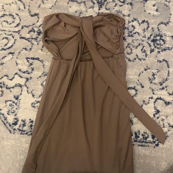5 for 25 NEW Amazon Silky Bodycon brown infinity dress with draw strings - Picture 7 of 7